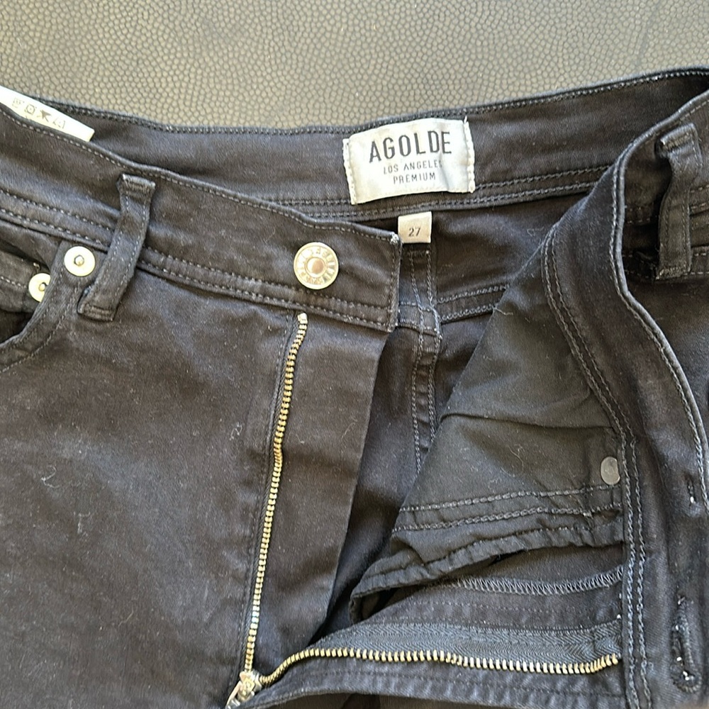 Agolde Nico black high rise slim jean